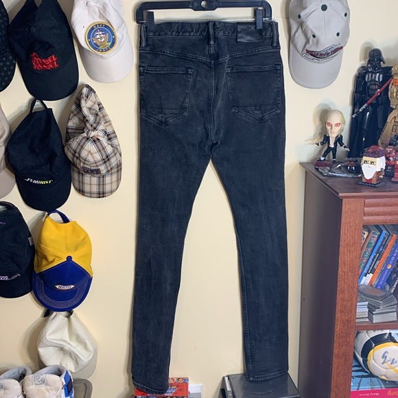 All Saints Cigarette Slim Fit Distressed Faded Black Jeans 30W/32L - Picture 8 of 11